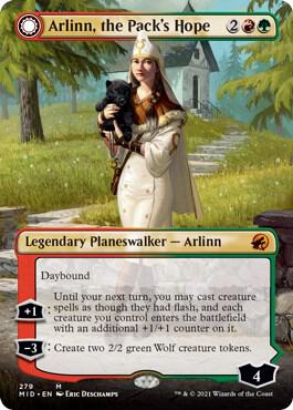 Arlinn, the Pack's Hope (Borderless) card from Innistrad: Midnight Hunt