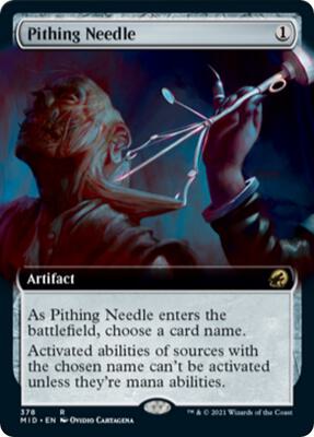 Pithing Needle (Extended Art) card from Innistrad: Midnight Hunt