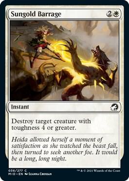 Sungold Barrage card from Innistrad: Midnight Hunt