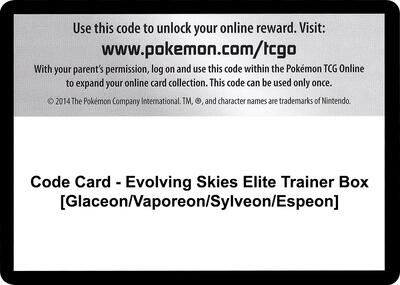 Code Card - Evolving Skies Elite Trainer Box [Glaceon/Vaporeon/Sylveon/Espeon] card from SWSH07: Evolving Skies