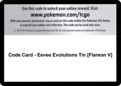 Code Card - Eevee Evolutions Tin [Flareon V] card from Miscellaneous Cards & Products