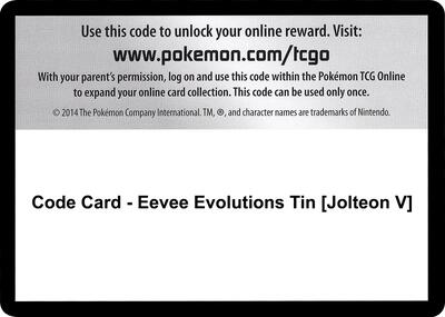 Code Card - Eevee Evolutions Tin [Jolteon V] card from Miscellaneous Cards & Products