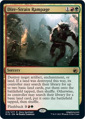 Dire-Strain Rampage card from Innistrad: Midnight Hunt