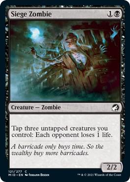 Siege Zombie card from Innistrad: Midnight Hunt