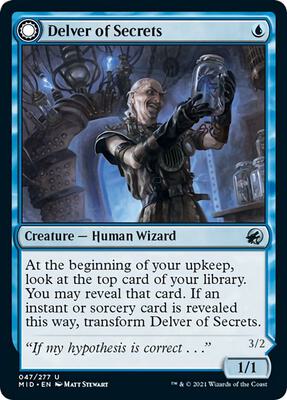 Delver of Secrets card from Innistrad: Midnight Hunt
