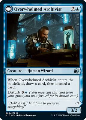 Overwhelmed Archivist card from Innistrad: Midnight Hunt