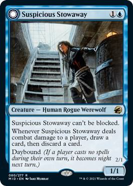 Suspicious Stowaway card from Innistrad: Midnight Hunt