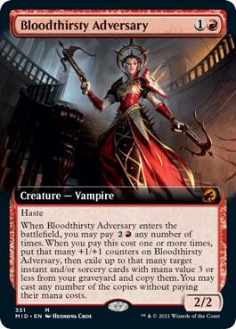 Bloodthirsty Adversary (Extended Art) card from Innistrad: Midnight Hunt