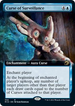 Curse of Surveillance (Extended Art) card from Innistrad: Midnight Hunt
