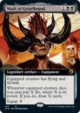 Mask of Griselbrand (Extended Art) card from Innistrad: Midnight Hunt