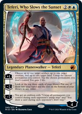 Teferi, Who Slows the Sunset card from Innistrad: Midnight Hunt