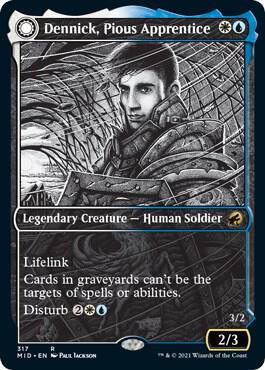 Dennick, Pious Apprentice (Showcase) card from Innistrad: Midnight Hunt