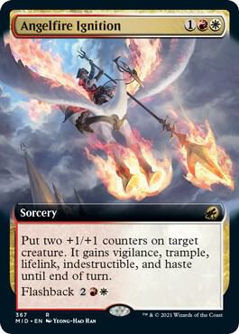 Angelfire Ignition (Extended Art) card from Innistrad: Midnight Hunt