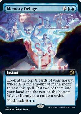 Memory Deluge (Extended Art) card from Innistrad: Midnight Hunt