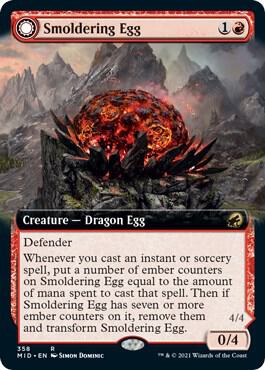 Smoldering Egg (Extended Art) card from Innistrad: Midnight Hunt