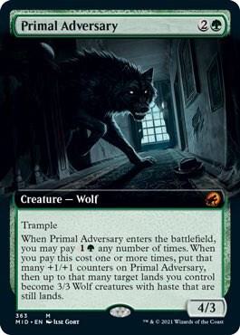 Primal Adversary (Extended Art) card from Innistrad: Midnight Hunt