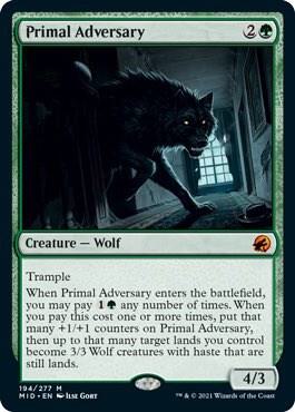 Primal Adversary card from Innistrad: Midnight Hunt