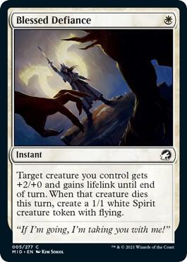 Blessed Defiance card from Innistrad: Midnight Hunt