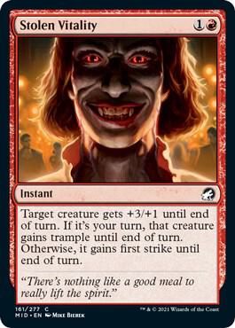 Stolen Vitality card from Innistrad: Midnight Hunt