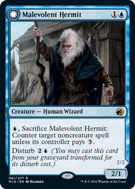 Malevolent Hermit card from Innistrad: Midnight Hunt