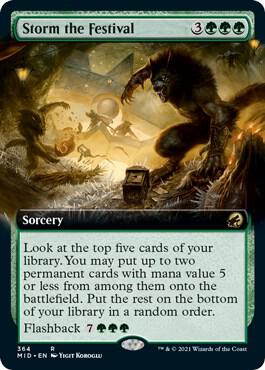 Storm the Festival (Extended Art) card from Innistrad: Midnight Hunt