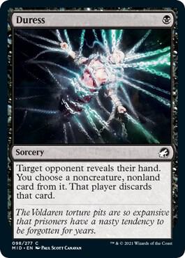 Duress card from Innistrad: Midnight Hunt