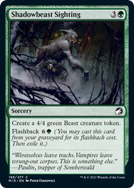 Shadowbeast Sighting card from Innistrad: Midnight Hunt