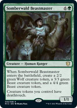 Somberwald Beastmaster card from Commander: Innistrad: Midnight Hunt