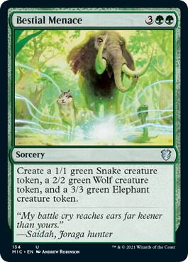 Bestial Menace card from Commander: Innistrad: Midnight Hunt
