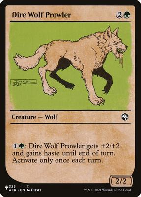 Dire Wolf Prowler (Showcase) card from The List Reprints