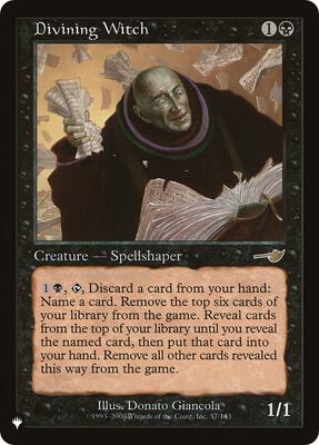 Divining Witch card from The List Reprints