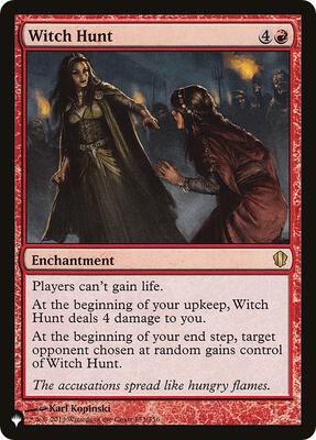 Witch Hunt card from The List Reprints