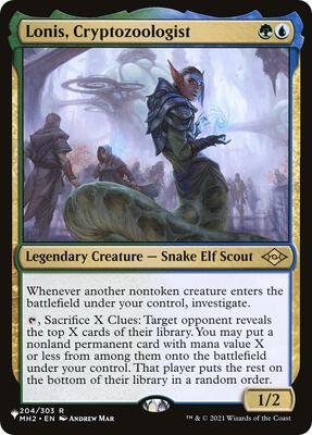 Lonis, Cryptozoologist card from The List Reprints