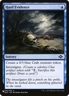 Hard Evidence card from The List Reprints