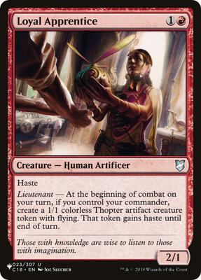Loyal Apprentice card from The List Reprints