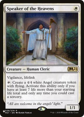 Speaker of the Heavens card from The List Reprints