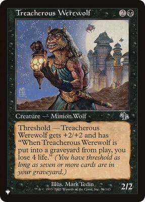 Treacherous Werewolf card from The List Reprints