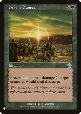 Serene Sunset card from The List Reprints