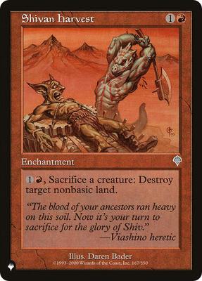 Shivan Harvest card from The List Reprints