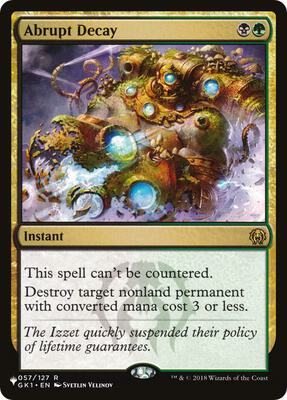 Abrupt Decay card from The List Reprints