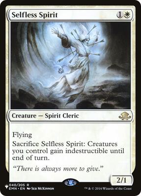 Selfless Spirit card from The List Reprints