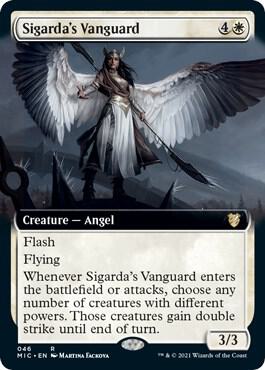 Sigarda's Vanguard (Extended Art) card from Commander: Innistrad: Midnight Hunt