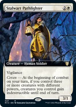 Stalwart Pathlighter (Extended Art) card from Commander: Innistrad: Midnight Hunt