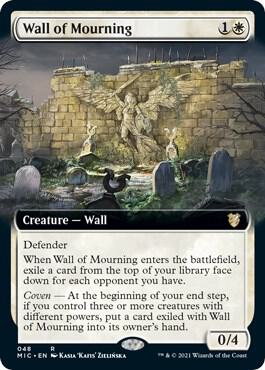 Wall of Mourning (Extended Art) card from Commander: Innistrad: Midnight Hunt
