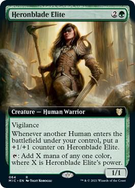 Heronblade Elite (Extended Art) card from Commander: Innistrad: Midnight Hunt