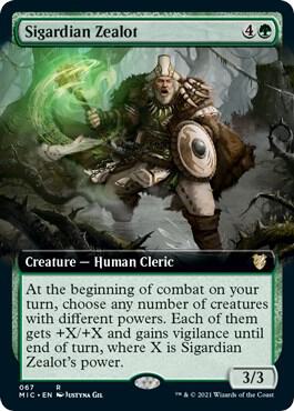 Sigardian Zealot (Extended Art) card from Commander: Innistrad: Midnight Hunt