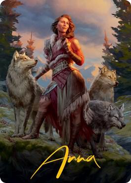 Arlinn, the Pack's Hope Art Card (01/81) (Gold-Stamped Signature) card from Art Series: Innistrad: Midnight Hunt