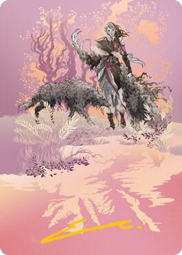 Arlinn, the Pack's Hope Art Card (03/81) (Gold-Stamped Signature) card from Art Series: Innistrad: Midnight Hunt