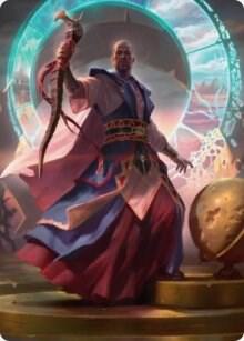 Teferi, Who Slows the Sunset Art Card card from Art Series: Innistrad: Midnight Hunt