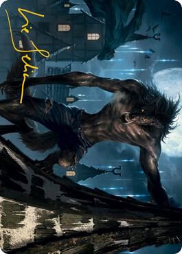 Stalking Predator Art Card (Gold-Stamped Signature) card from Art Series: Innistrad: Midnight Hunt
